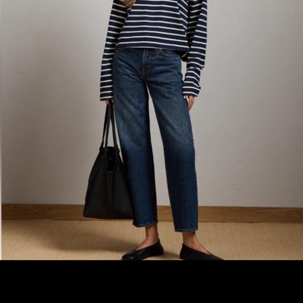 Vintage Ankle Straight Leg Blue Jeans